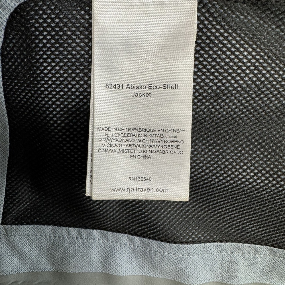 Fjallraven Abisko Eco Shell Blue Jacket Men's Small Hiking Rain Hood Pockets Zip - Picture 5 of 11